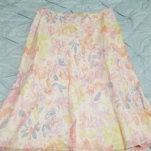 Light pastel colored floral skirt